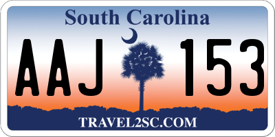 SC license plate AAJ153