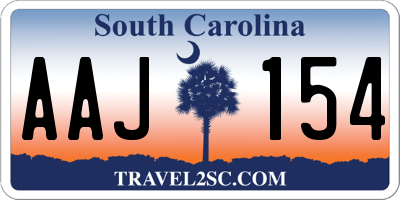 SC license plate AAJ154