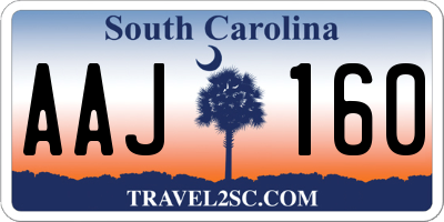 SC license plate AAJ160