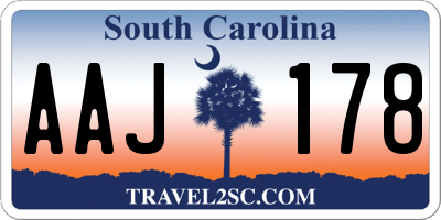 SC license plate AAJ178