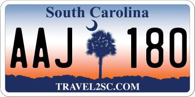 SC license plate AAJ180