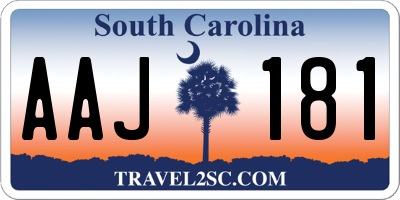 SC license plate AAJ181