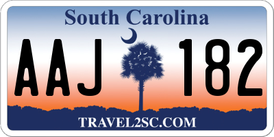 SC license plate AAJ182