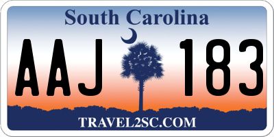 SC license plate AAJ183