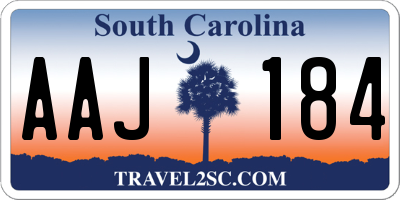 SC license plate AAJ184