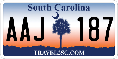 SC license plate AAJ187