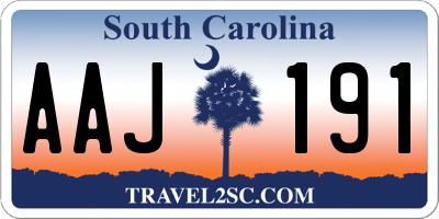 SC license plate AAJ191