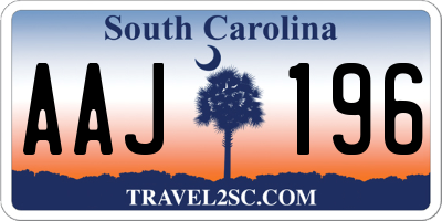 SC license plate AAJ196