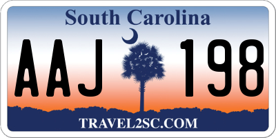 SC license plate AAJ198