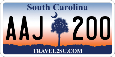 SC license plate AAJ200