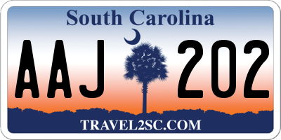 SC license plate AAJ202