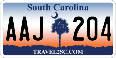 SC license plate AAJ204