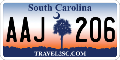 SC license plate AAJ206