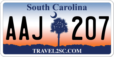 SC license plate AAJ207