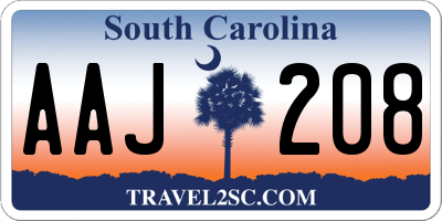 SC license plate AAJ208