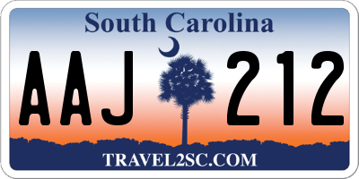 SC license plate AAJ212