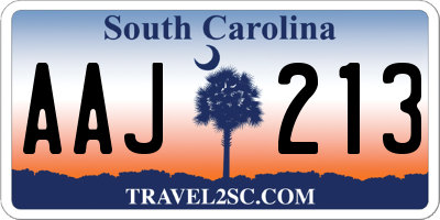 SC license plate AAJ213