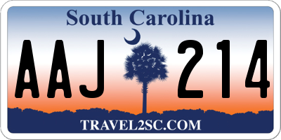 SC license plate AAJ214