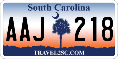 SC license plate AAJ218