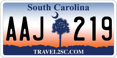 SC license plate AAJ219