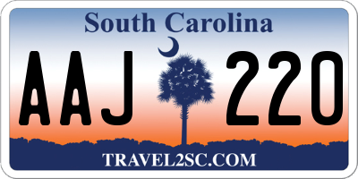 SC license plate AAJ220