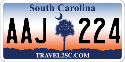 SC license plate AAJ224