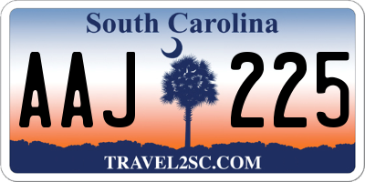 SC license plate AAJ225