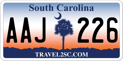 SC license plate AAJ226