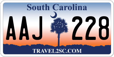 SC license plate AAJ228