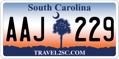 SC license plate AAJ229