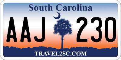 SC license plate AAJ230