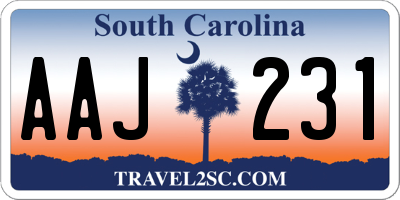 SC license plate AAJ231