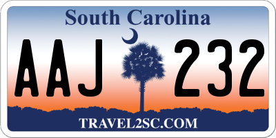 SC license plate AAJ232