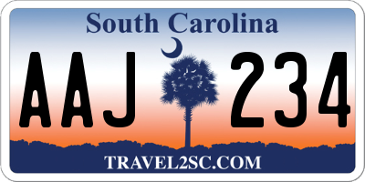 SC license plate AAJ234