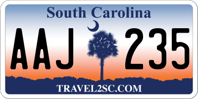 SC license plate AAJ235