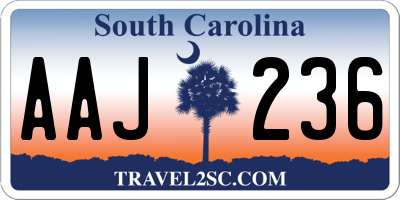 SC license plate AAJ236