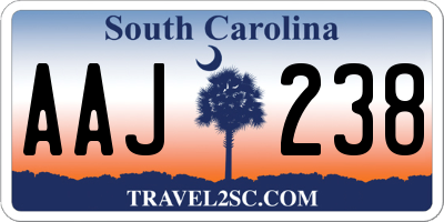 SC license plate AAJ238