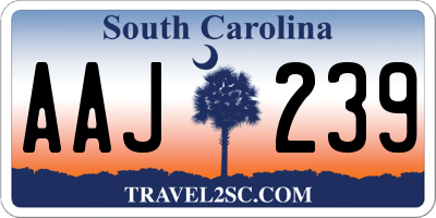 SC license plate AAJ239