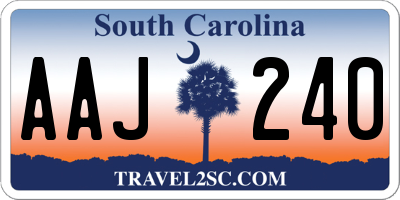 SC license plate AAJ240