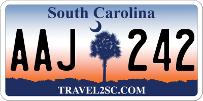 SC license plate AAJ242