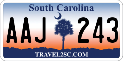 SC license plate AAJ243