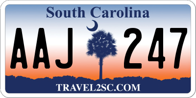 SC license plate AAJ247