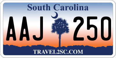 SC license plate AAJ250