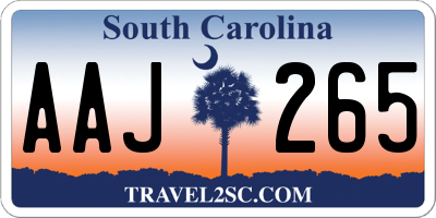 SC license plate AAJ265