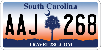 SC license plate AAJ268