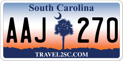 SC license plate AAJ270