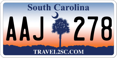 SC license plate AAJ278