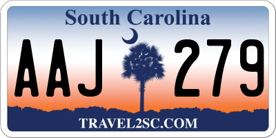 SC license plate AAJ279