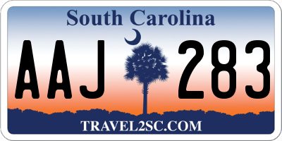 SC license plate AAJ283