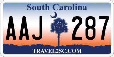 SC license plate AAJ287